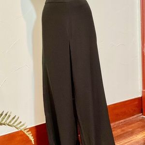 CHICOS BLACK PANTS GLAMOUR FULL  LEGS SIDE ZIP GORGEOUS PALAZZO NEW 3/14/16 NWT